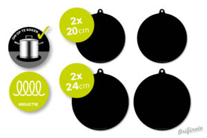 Ronde Kookmatjes 4x - om op te koken! (2x 20 + 2x 24cm)