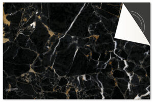 Marmer bruin zwart - Inductie Beschermer DELUXE SALE (81 x 52 cm)