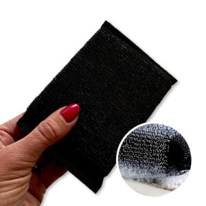 Schuursponsjes 3x - keuken - zwart - metalen scrub