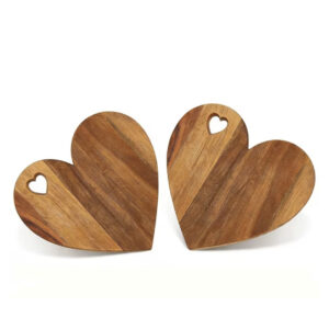 Houten (snij) plankjes Hart - 2 stuks